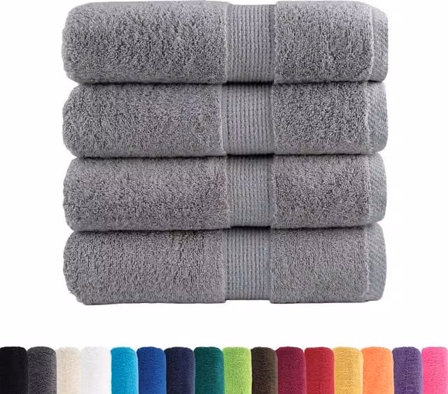 Berkfield Home SOLUND Premium Cotton Terry Guest Towels, 4 Pack, Grey, W: 30 cm, H: 50 cm, 600gsm – 1