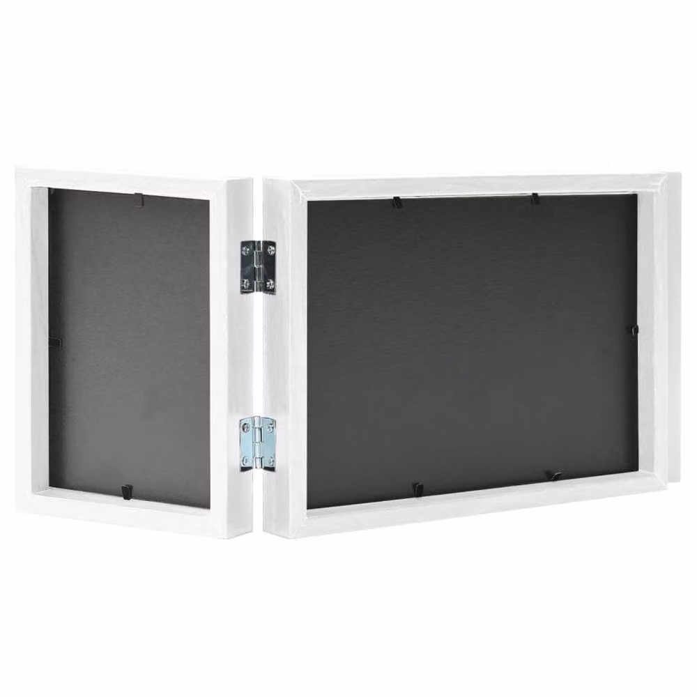 Berkfield Home Trifold Photo Frame Collage in White, W: 22 cm, H: 15 cm – 2