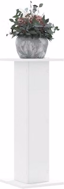 Berkfield Home Set of 2 Minimalist White Plant Stands in Engineered Wood, W/D/H: 30 x 30 x 80 cm