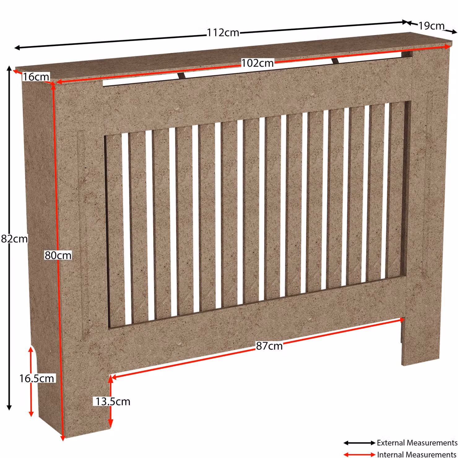 Vida Designs Chelsea MDF Radiator Cover Heating Cabinet, Unfinished Brown, Small – 2