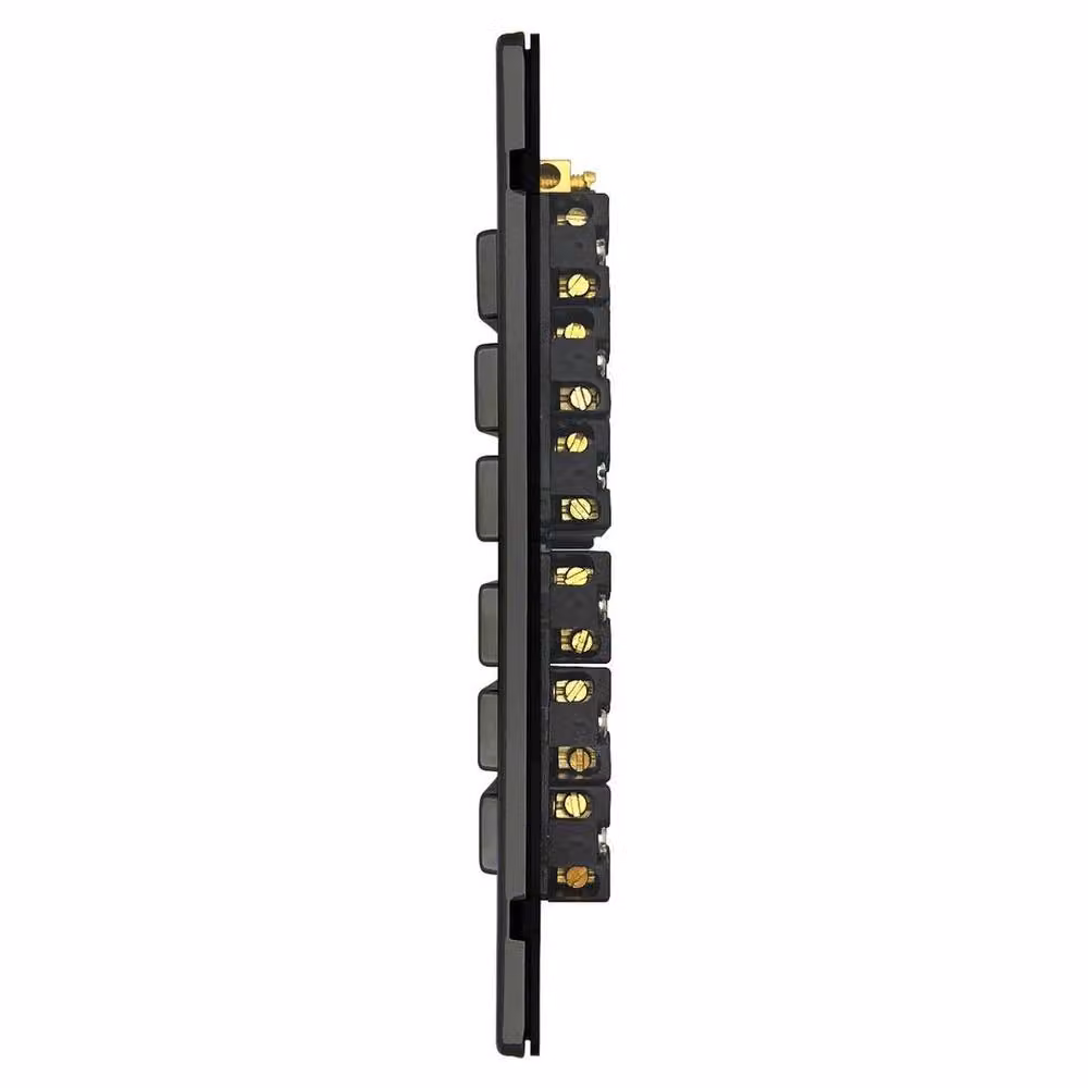 SPETLEK 6 Gang 2 Way On/Off Wall Light Switch, Black, W: 52 cm, H: 1000 cm – 2