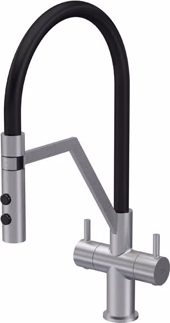 Balterley Rana Kitchen Mono Mixer Tap, Dual Lever, Brushed Nickel Silver