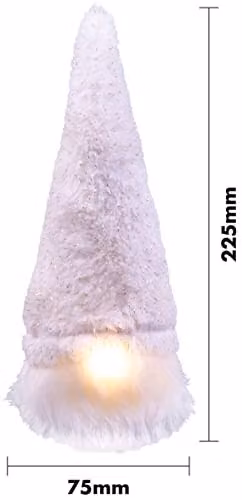 St Helens Home & Garden Light Up Christmas Gonk, White, H 22 x W 10 x D 10 cm – 1