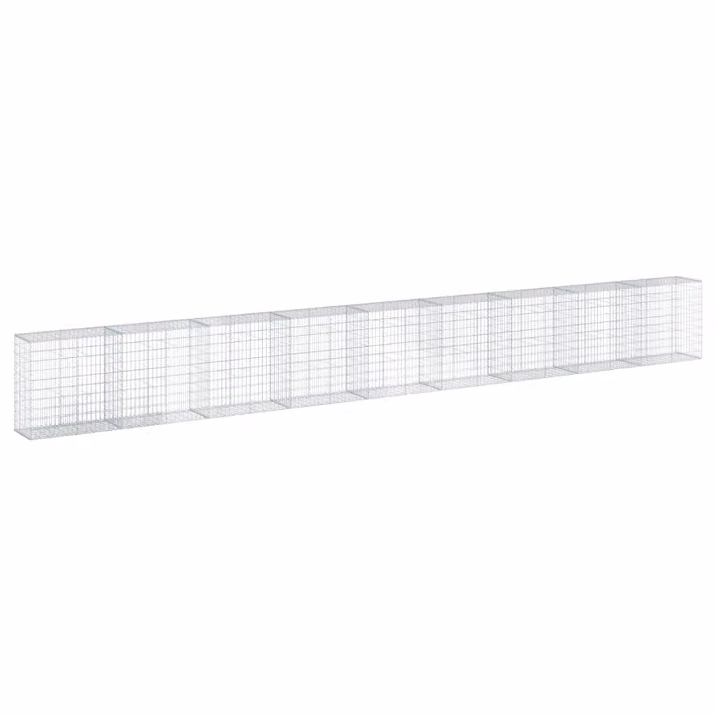 Berkfield Home Gabion Basket with Cover in Silver Galvanised Steel, W/D/H: 900 x 50 x 100 cm – 2