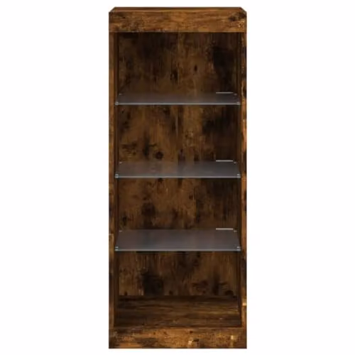 vidaXL Modern Sideboard with Integrated LED Lights in Smoked Oak, W: 41 cm, D: 37 cm, H: 100 cm – 2