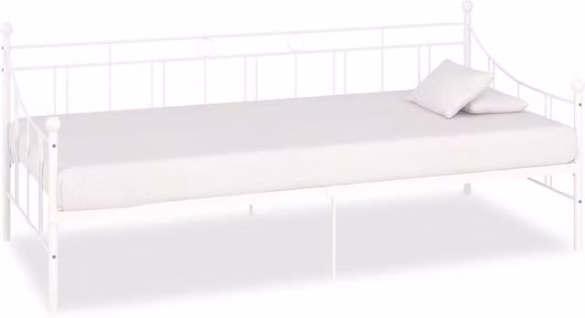 Berkfield Home White Metal Daybed Frame W: 90 cm, D: 200 cm