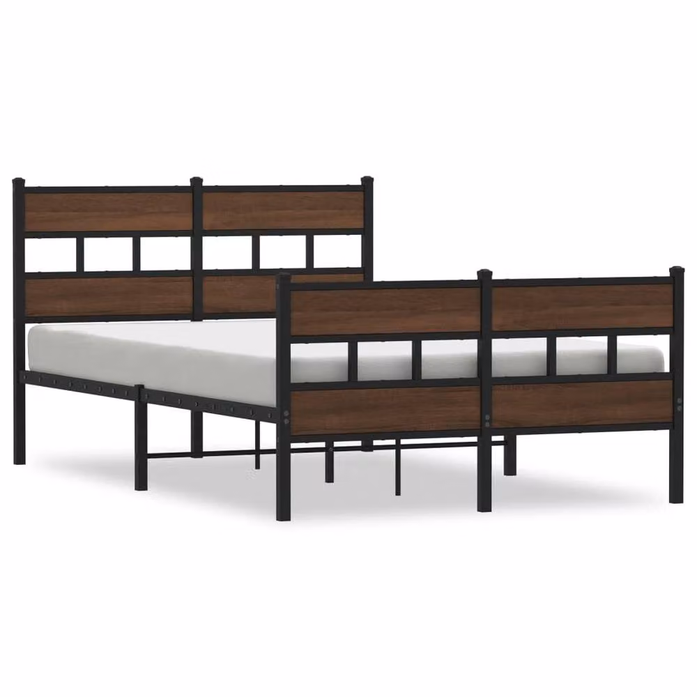 Berkfield Home Elegant Bed Frame with Headboard and Footboard in Brown, W/D/H: 120 x 190 cm – 3