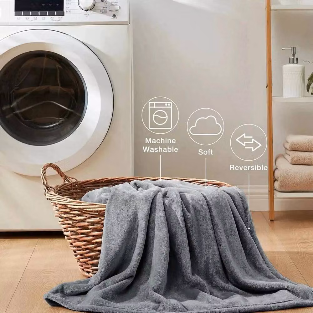 PAWNORA Extra Large Dark Grey Fluffy Faux Fur and Fleece Blanket – 3