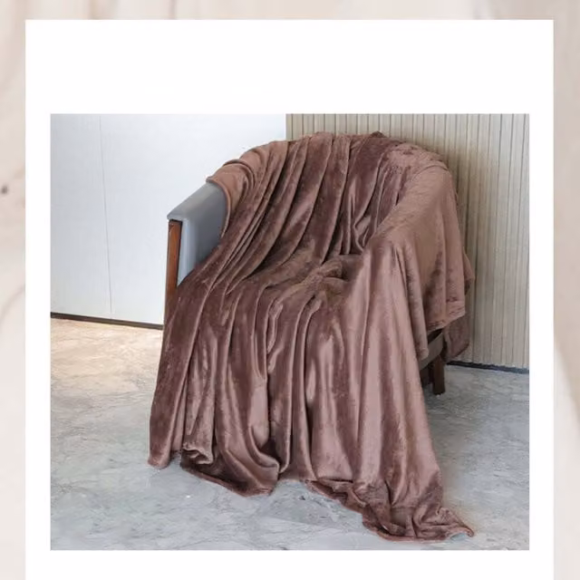 Alivio Faux Fur Fleece Throw Blanket in Brown and Black, W: 125 cm