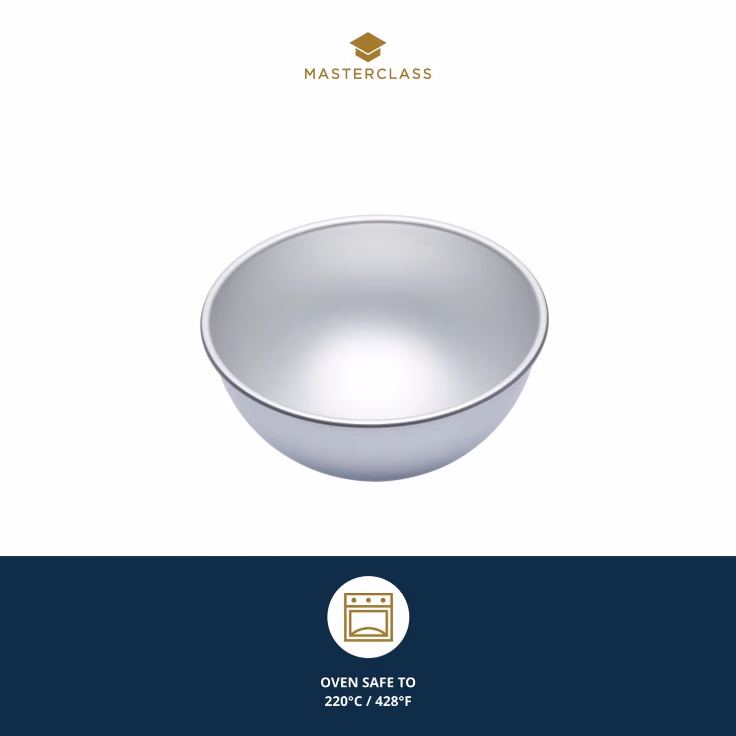 MasterClass Silver Anodised Aluminium Round Cake Tin in Grey, Diameter: 15.5 cm – 2