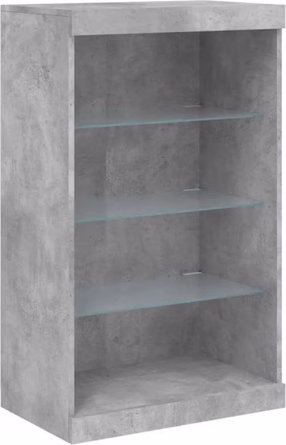 Berkfield Home Modern Sideboard with Integrated LED Lights in Concrete Grey, W: 60.5 cm, D: 37 cm, H: 100 cm – 1