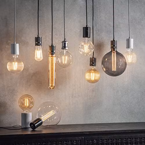 Loops LED Filament Lamp Bulb 4W E27 Clear Ribbed Glass Globe 2200k Warm White 480 Lumen – 4