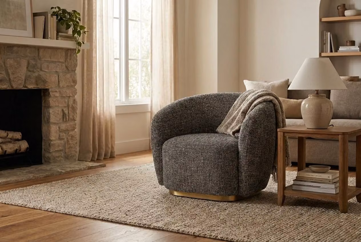 Araco Atelier Cleo Armchair in Grey Fabric