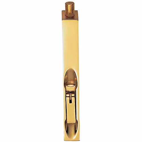 Loops Lever Action Flush Door Bolt with Flat Keep Plate in Polished Brass, 15.2 cm – 1