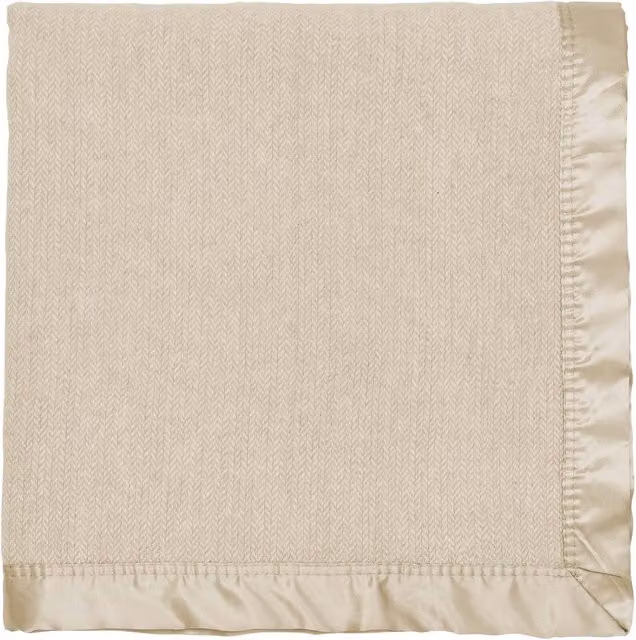 Murmur Lewin Woven Wool and Linen Herringbone Geometric Throw in Grey and Beige