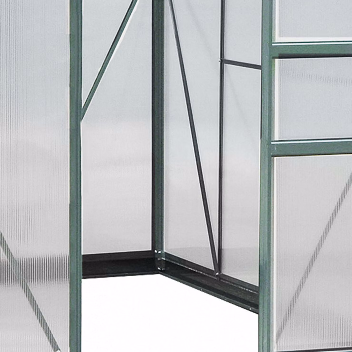 Outsunny Large Walk-In Greenhouse with Aluminium Frame and Sliding Door, Green and Transparent, W/D/H: 183 x 244 x 201 cm – 6