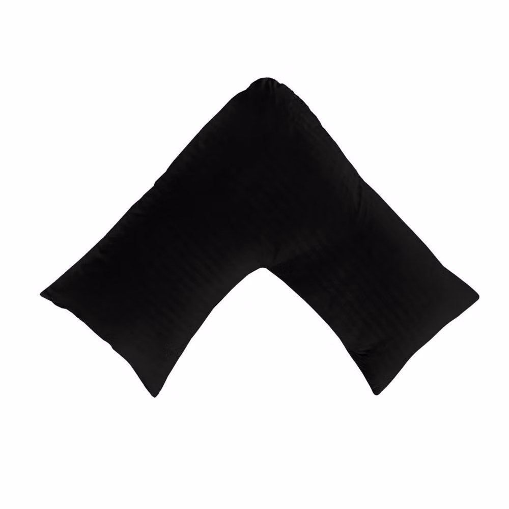 Snug City Black Microfibre Soft Touch V Shape Satin Stripe Pillowcase – 2