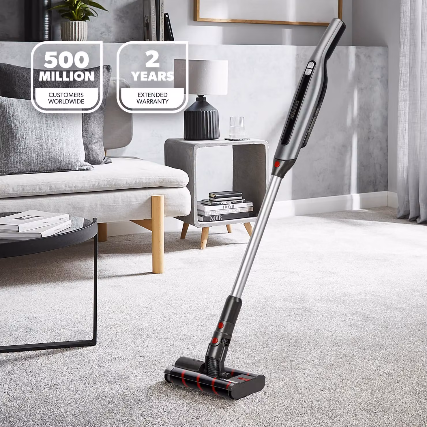 Geepas Cordless 2-in-1 Stick Vacuum Cleaner with 30 Minute Runtime and 4-Stage HEPA Filter in Grey – 2