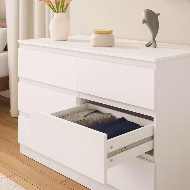 SquareBoxx Fairfield Minimalist Matt White 6 Drawer Chest of Drawers W/D/H: 110 x 40 x 40 cm – 4