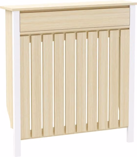 HOMCOM Rustic-Look Radiator Cover in Oak, W: 93 cm, H: 88.5 cm
