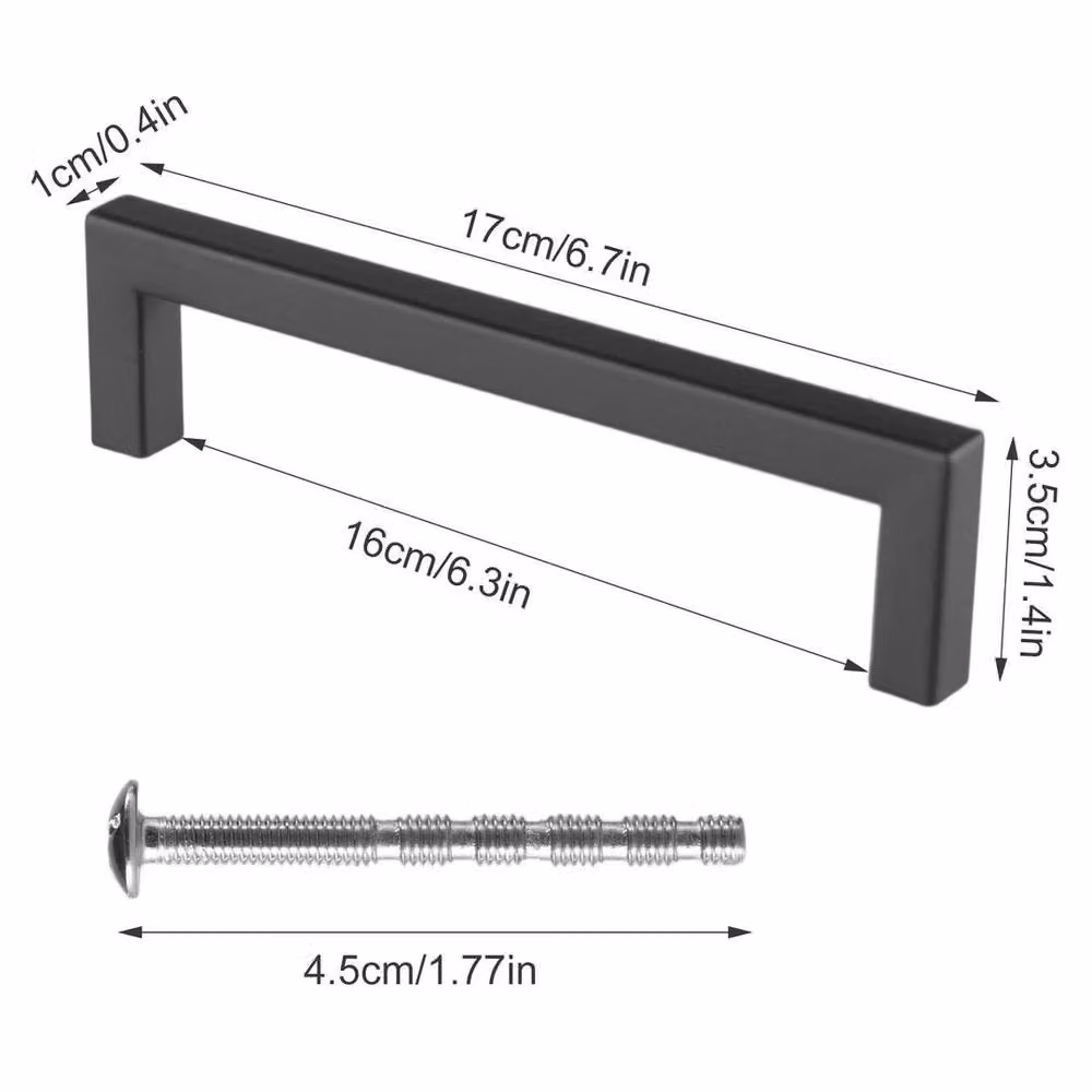 NESTLUNE 10 Pack Matt Black Stainless Steel Bar Kitchen Cabinet Handles – 2