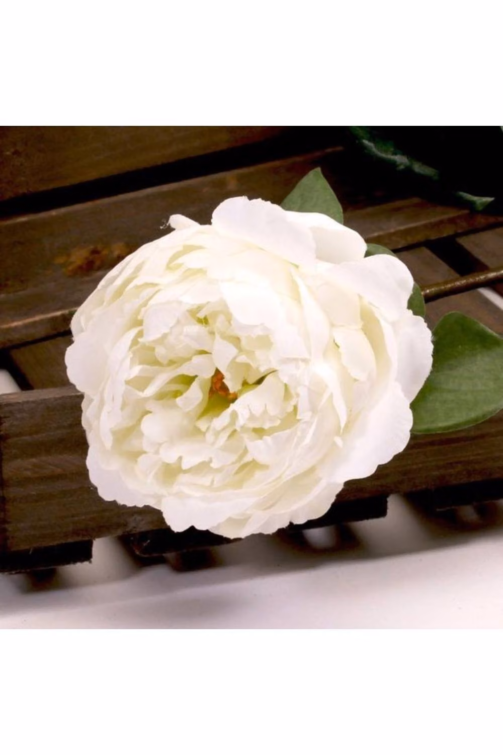 KDMD Single Peony Floral Arrangement in White and Beige, 2 Pack, Height: 68 cm – 2