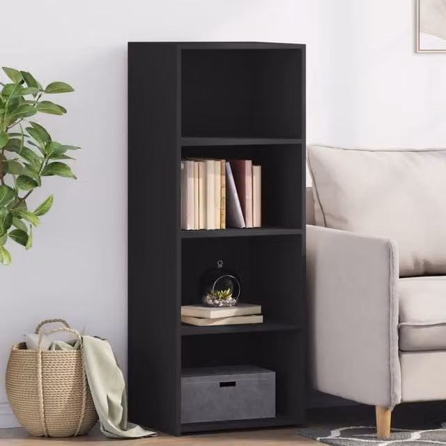 Berkfield Home Modern Black Matt Highboard W/D/H: 45 x 41 x 124 cm – 1