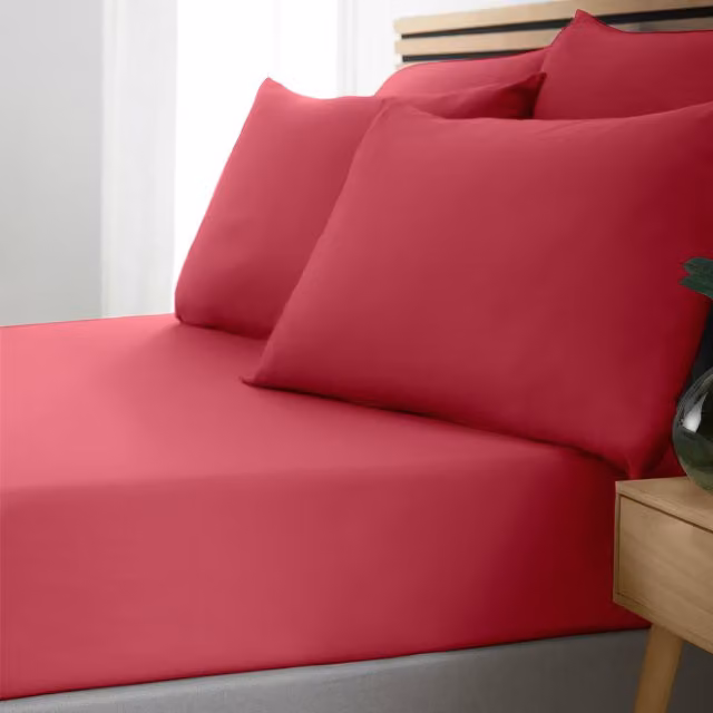 Catherine Lansfield So Soft Non Iron Microfibre Fitted Sheet, Pink, 200 x 200 cm – 1