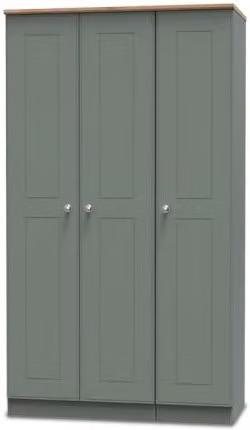 Welcome Victoria 3 Door Tall Triple Wardrobe in Grey
