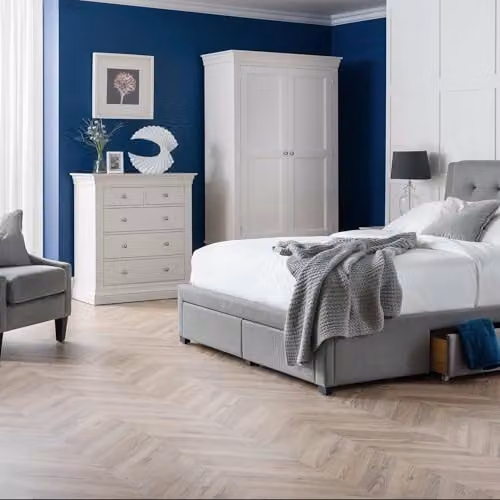 Julian Bowen Fullerton Upholstered Fabric Storage Bed with 4 Drawers in Grey, W/D/H: 180 x 200 x 161 cm – 2