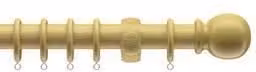 NewEdgeBlinds Complete Wooden Curtain Pole Set in Light Brown, Width: 120 cm