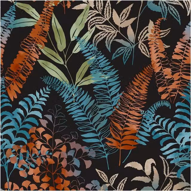 Graham & Brown Superfresco Easy Temptation Floral Wallpaper in Orange, Blue and Multicolour, Width: 52 cm – 1