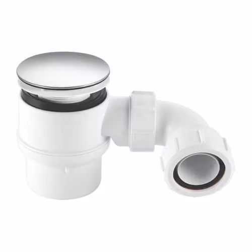 McAlpine White and Silver Plastic Shower Trap with 1.5 inch Universal Outlet – 3