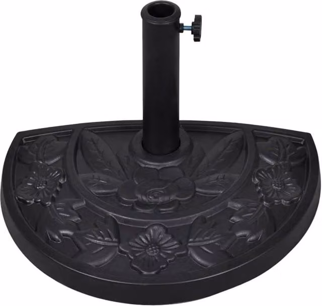 Berkfield Home Black Resin Half Round Parasol Base