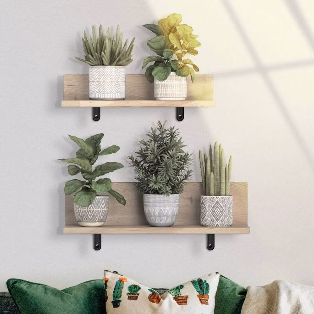 KORVIXA Heavy-Duty Cast-Iron L-Shaped Wall-Mounted Metal Shelf in Matt Black, Width: 1000 cm, Depth: 52 cm – 5