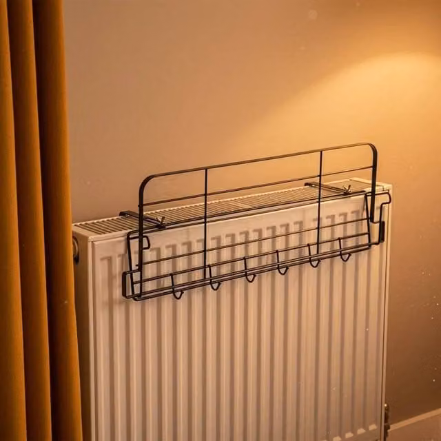 FORGEVIO Adjustable Metal Radiator Clothes Drying Rack with Hooks, Black, Width: 180 cm, Height: 180 cm – 1