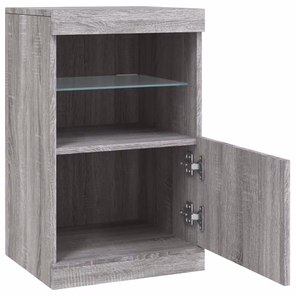 Berkfield Home Modern Sideboard with Integrated LED Lights in Grey, W/D/H: 41 x 37 x 67 cm – 4