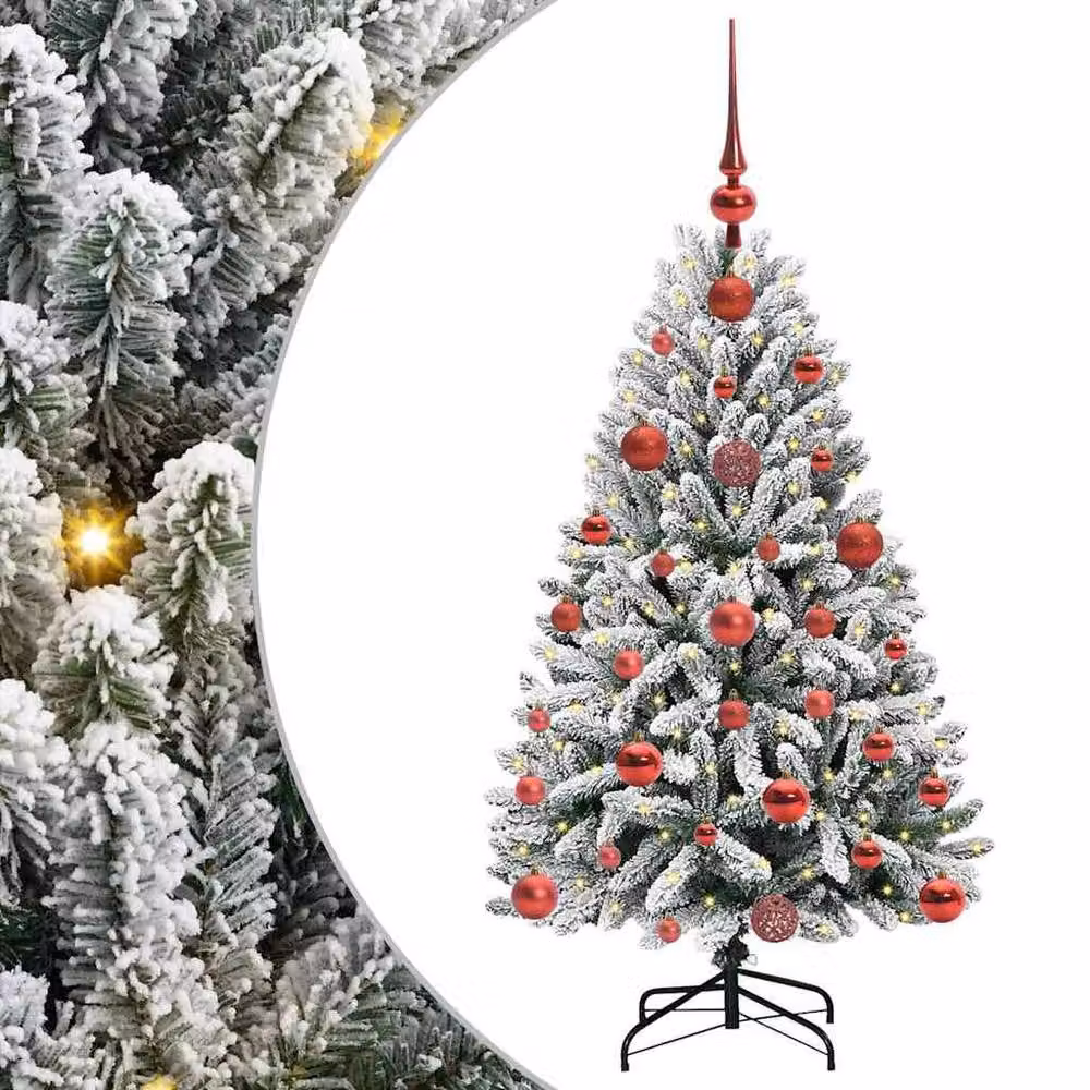 Berkfield Home Elegant Artificial Christmas Tree in Green and White, Height: 120 cm – 3