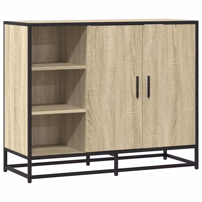 Berkfield Home Sonoma Oak Sideboard in Brown, W/D/H: 92 x 35 x 76 cm