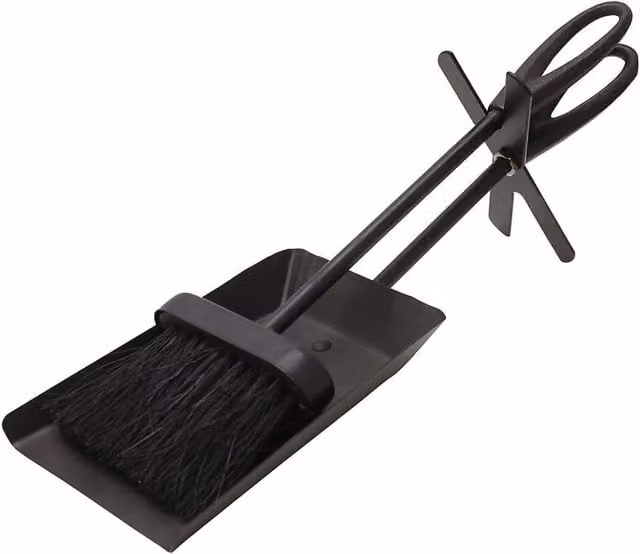 Vaillant Fireside Ash Brush and Coal Shovel Hearth Tidy Tool Set in Black