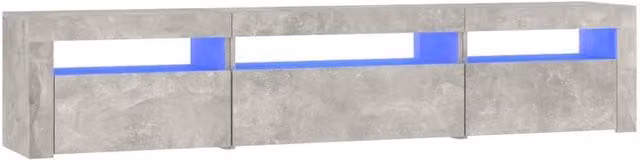 Berkfield Home Modern TV Cabinet with LED Lights in Concrete Grey, W: 195 cm, D: 40 cm, H: 40 cm