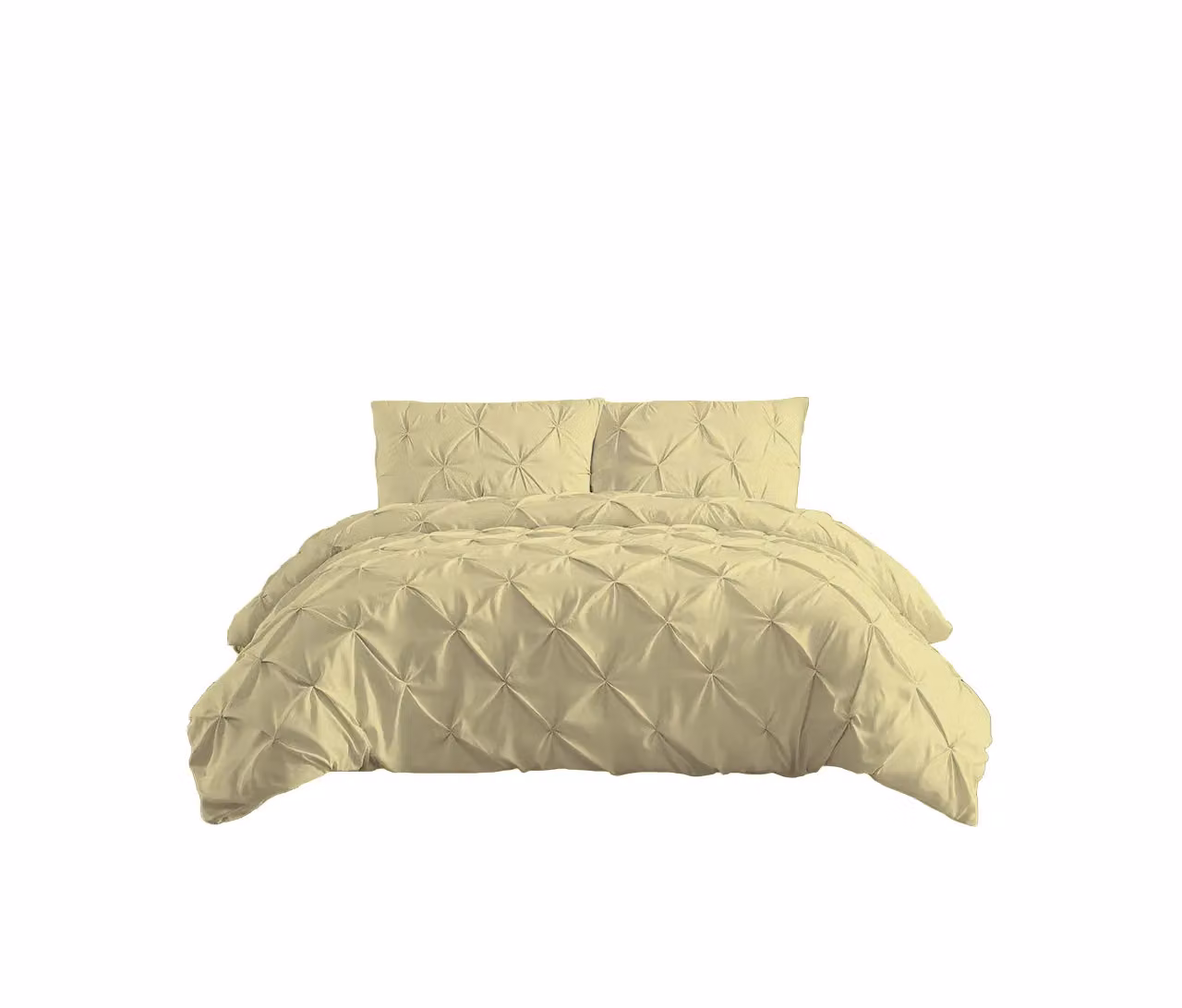 Home Sweet Home UK Pintuck Polycotton Duvet Cover and Pillowcase Set, Yellow, 220 x 220 cm – 2