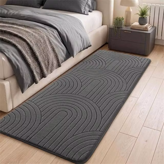 PAWNORA Dark Grey Soft Fluffy Anti-Slip Runner Mat, W: 80 cm, L: 160 cm