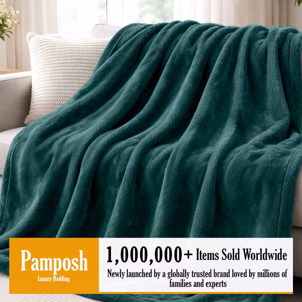 Pamposh Reversible Flannel Fleece Blanket in Green – 3