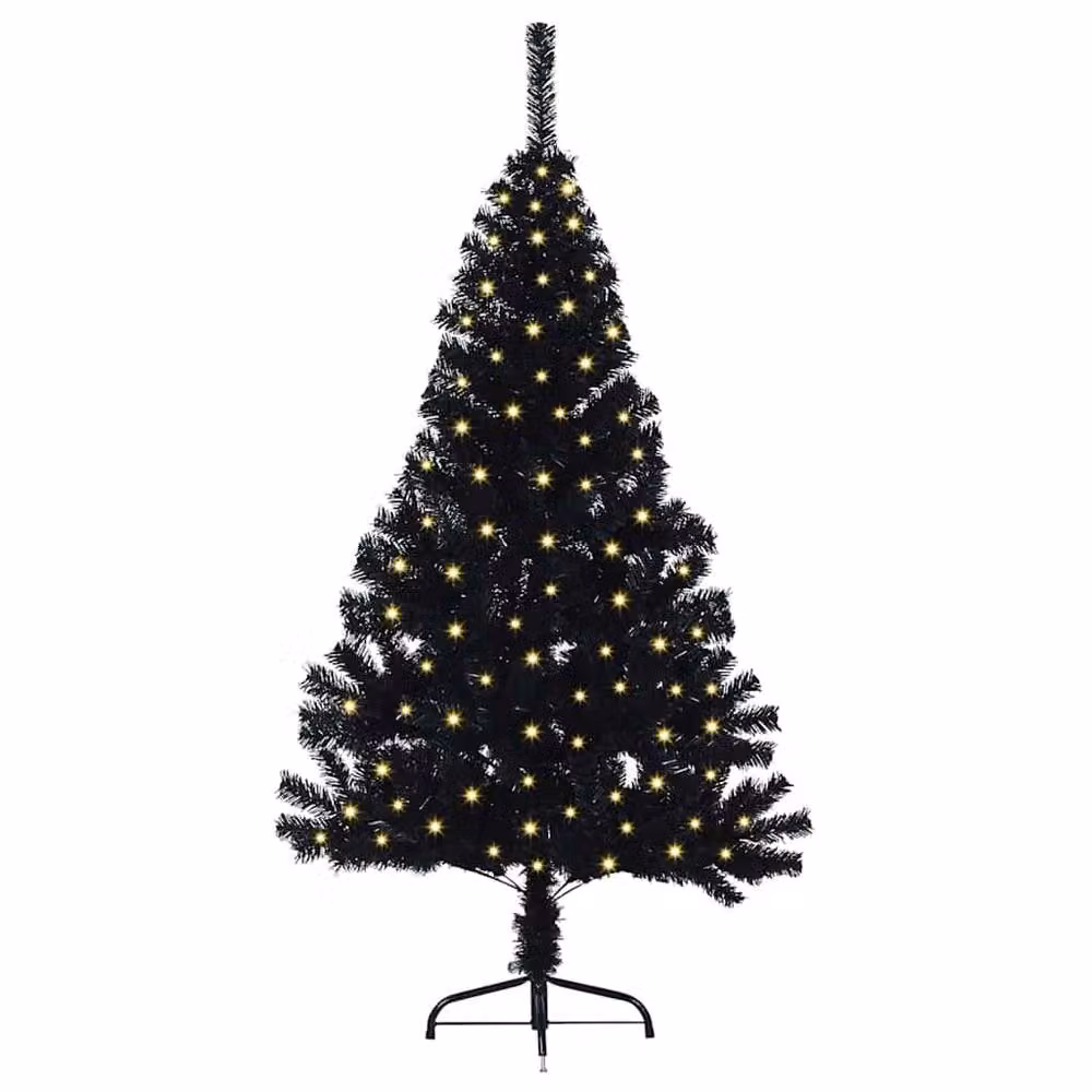 Berkfield Home Artificial Pre-lit Christmas Tree in Black, Height: 150 cm – 3