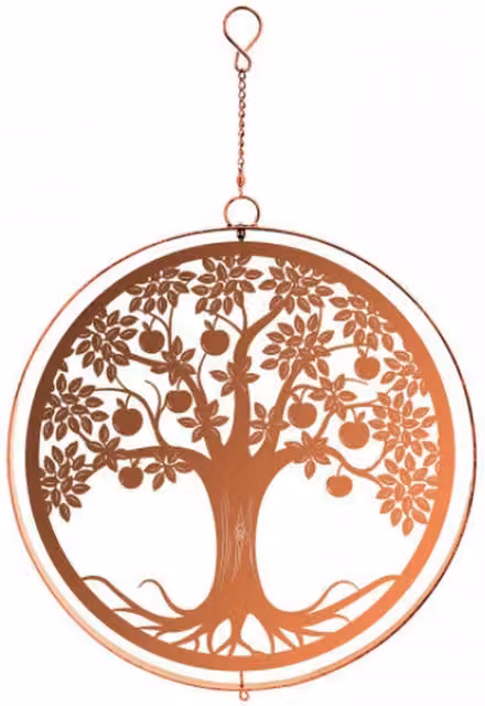 Betley Butterfly Metal Apple Tree Hanging Silhouette Orbit Spinner in Bronze