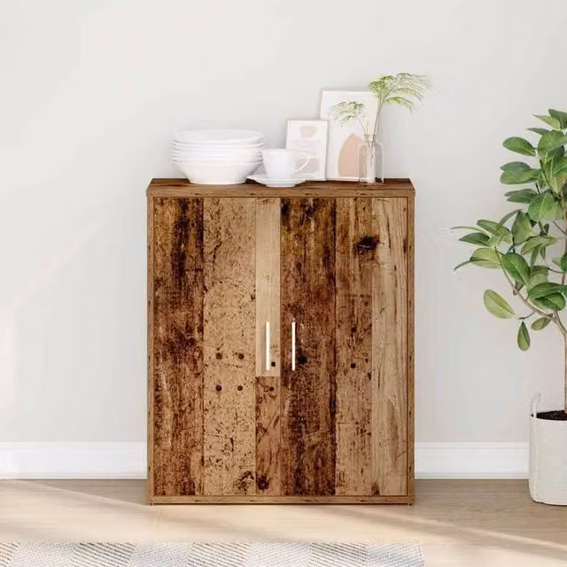 Berkfield Home Rustic Old Wood Sideboard in Brown, W/D/H: 60 x 31 x 70 cm – 1