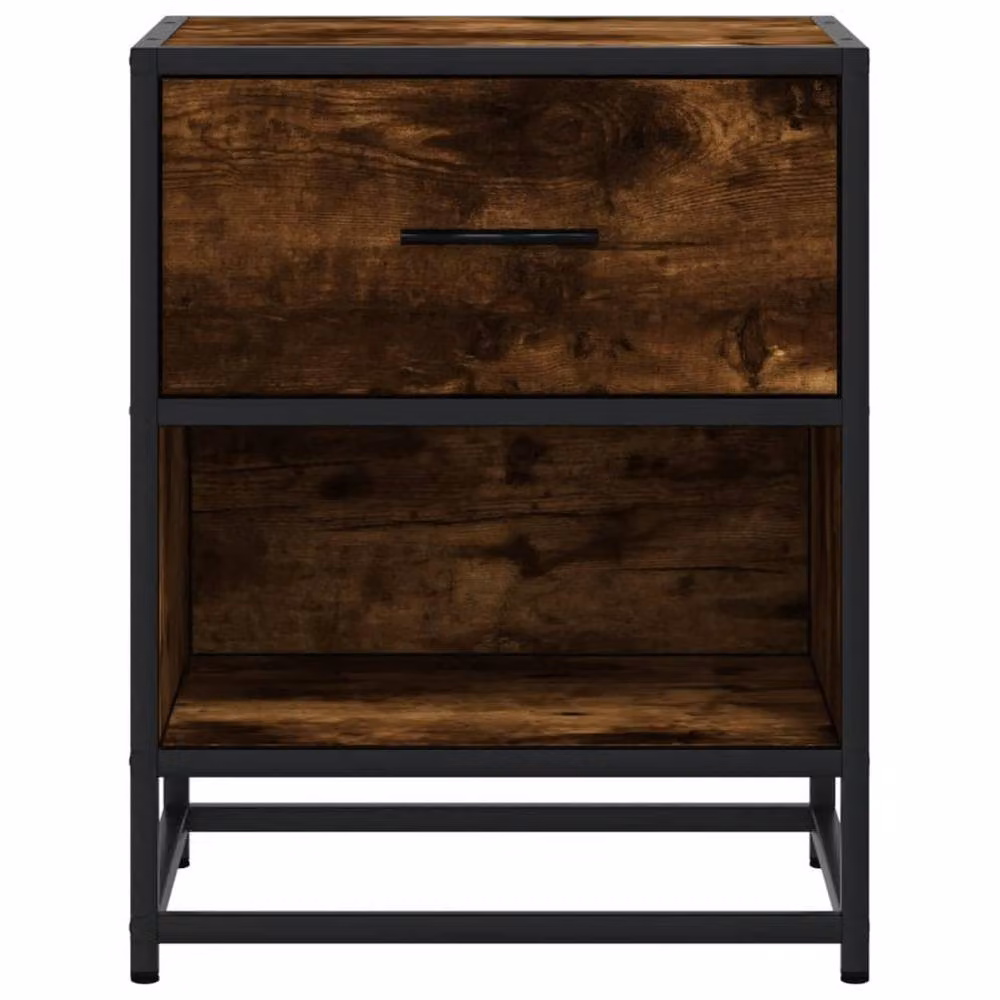 Berkfield Home Smoked Oak Bedside Cabinet in Brown, W/D/H: 40 x 31 x 50 cm – 5