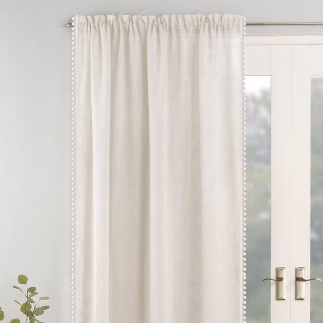Terrys Tahiti Cream Single Voile Rod Pocket Curtain