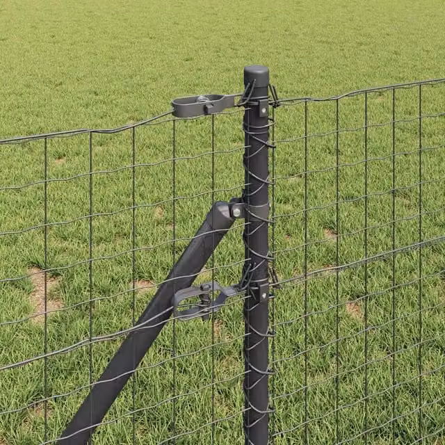 Berkfield Home Modern Round Galvanised Steel Fence Posts, Grey, 52 Pieces, H: 120 cm, Diameter: 3.2 cm